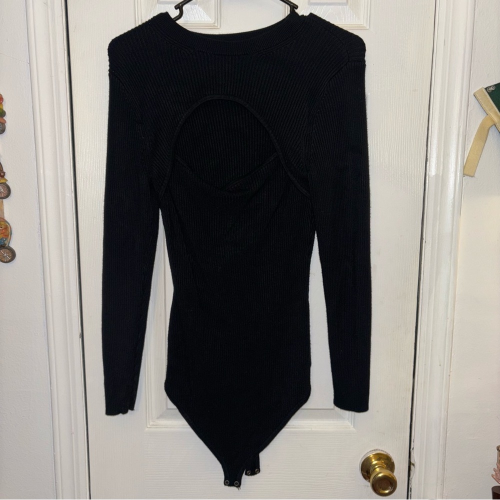 Abercrombie & Fitch Black Long Sleeve Bodysuit